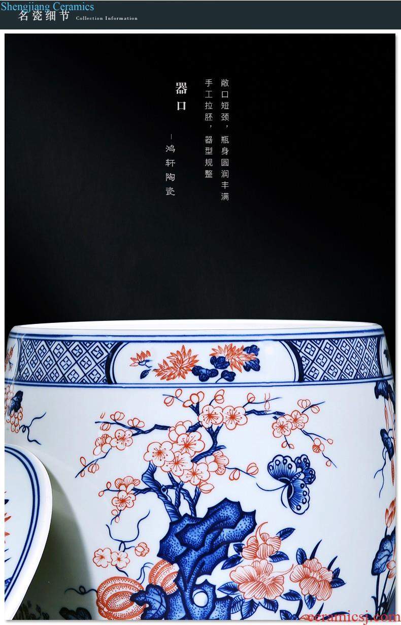 Jingdezhen ceramics general furnishing articles hand-painted storage tank of blue and white porcelain jar of home decoration porcelain jar tea pot