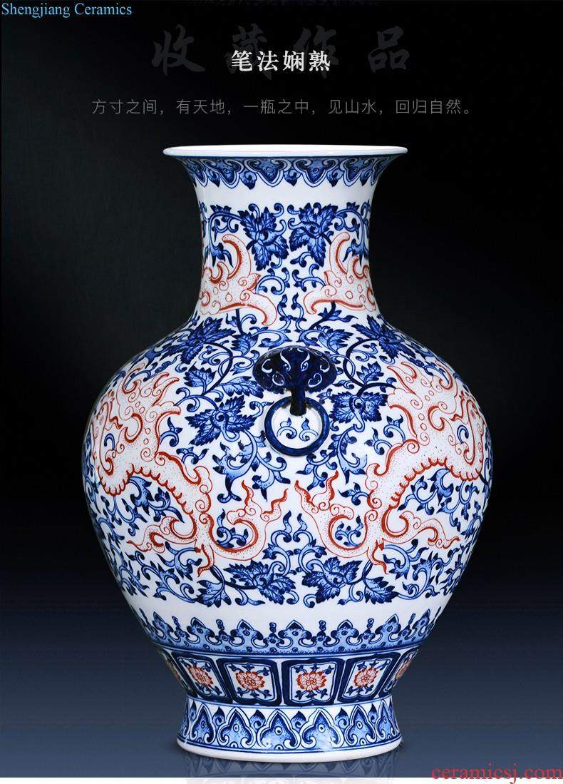 Jingdezhen ceramics by hand antique vases, flower arranging furnishing articles of Chinese style restoring ancient ways is the sitting room TV ark home decoration