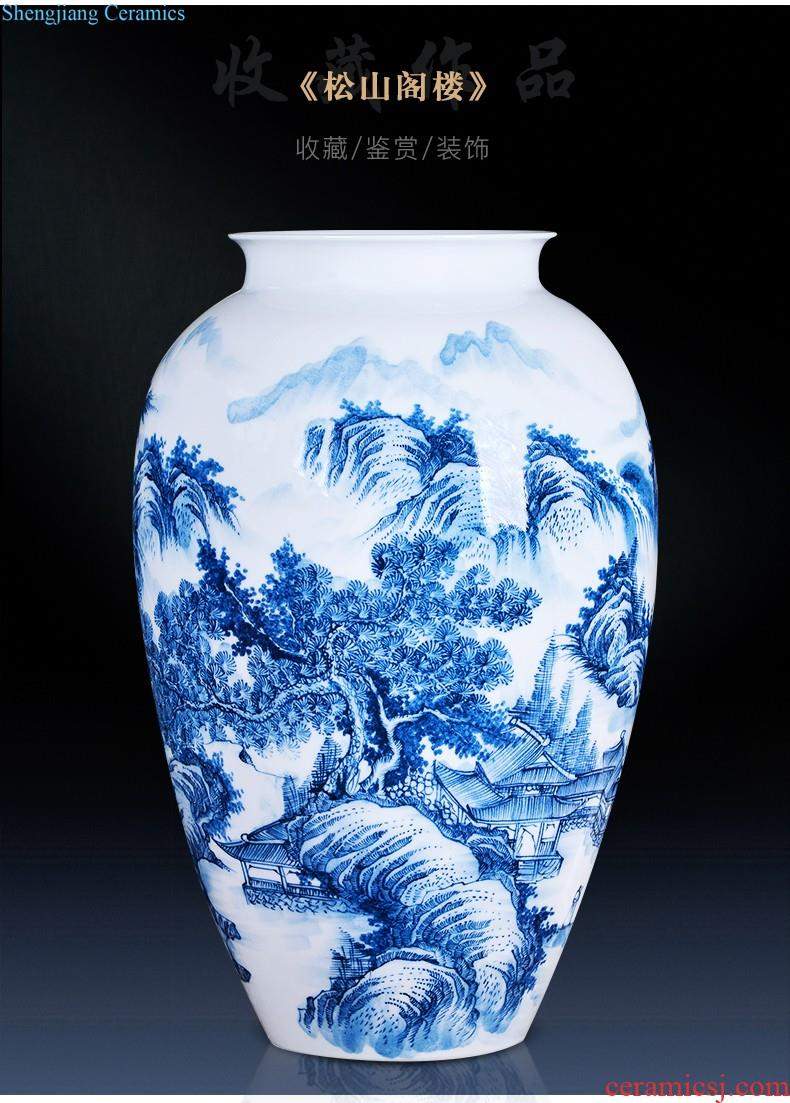 Jingdezhen ceramics by hand antique vases, flower arranging furnishing articles of Chinese style restoring ancient ways is the sitting room TV ark home decoration