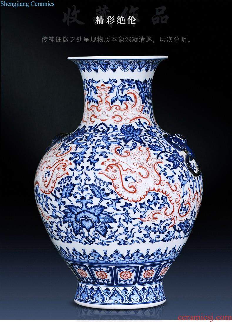 Jingdezhen ceramics by hand antique vases, flower arranging furnishing articles of Chinese style restoring ancient ways is the sitting room TV ark home decoration