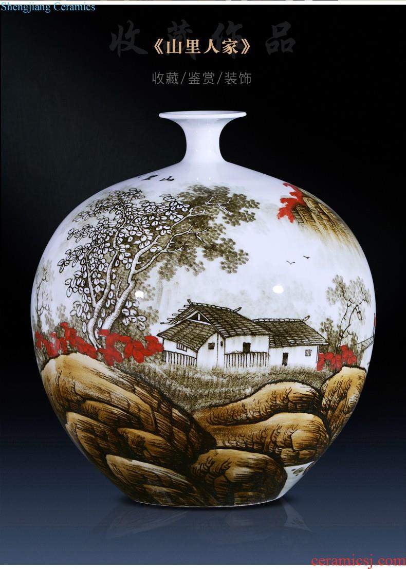 Jingdezhen ceramics vase imitation yongzheng colored enamel flower arranging furnishing articles new Chinese style restoring ancient ways home sitting room adornment