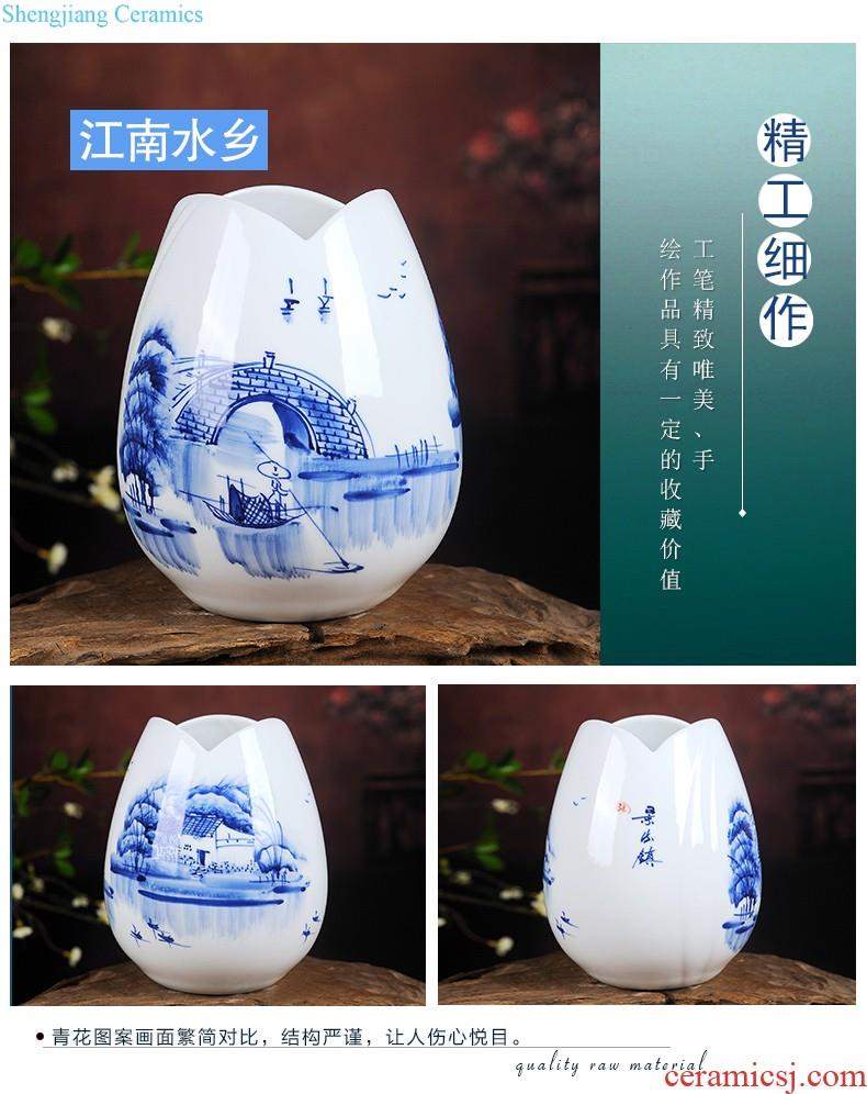 Jingdezhen ceramic furnishing articles snow cuhk aquarium water shallow narcissus basin water lily tortoise cylinder storage cylinder porcelain