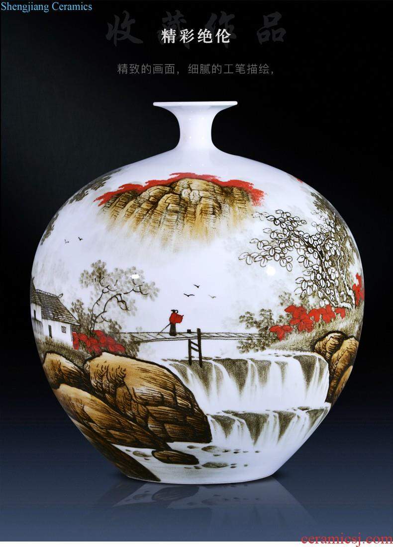 Jingdezhen ceramics vase imitation yongzheng colored enamel flower arranging furnishing articles new Chinese style restoring ancient ways home sitting room adornment