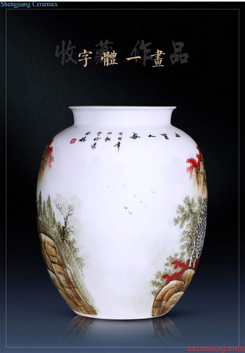 Jingdezhen porcelain ceramic colored enamel large vases, flower arranging landing place new Chinese style home sitting room adornment