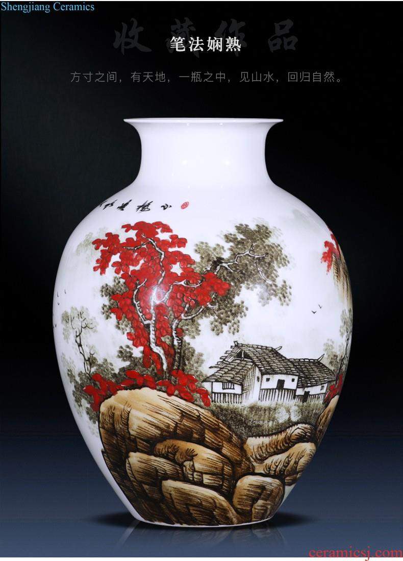 Jingdezhen ceramics vase furnishing articles sitting room ground vase large-sized hand-painted porcelain hotel club house sitting room adornment