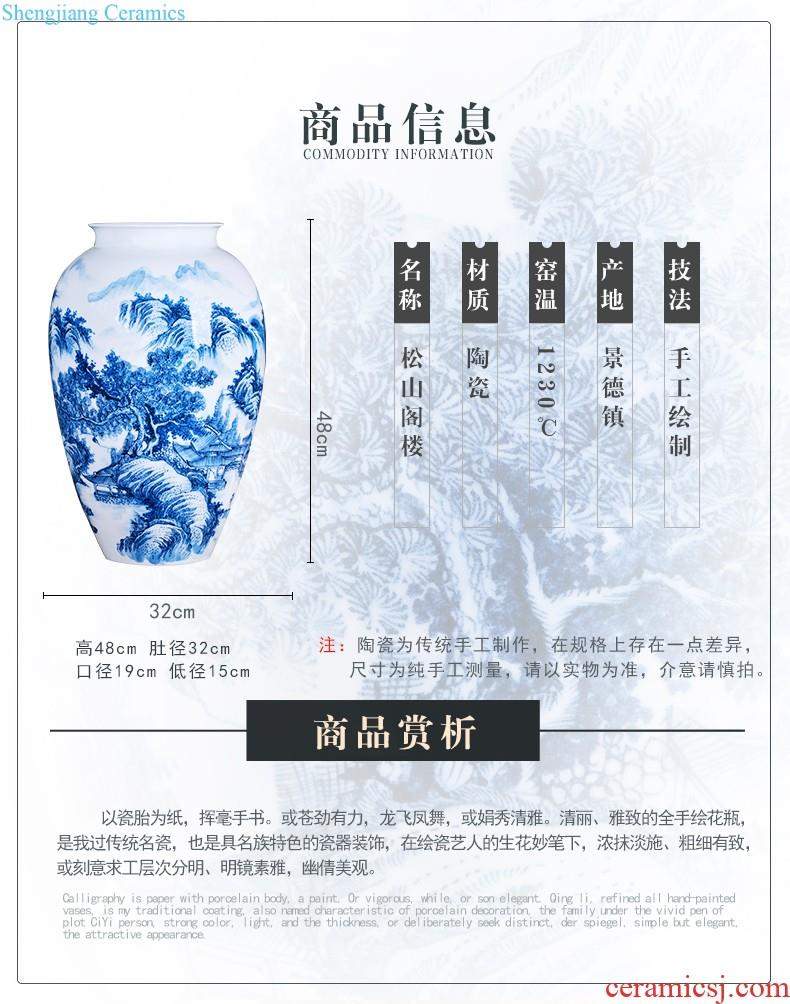 Jingdezhen ceramics by hand antique vases, flower arranging furnishing articles of Chinese style restoring ancient ways is the sitting room TV ark home decoration