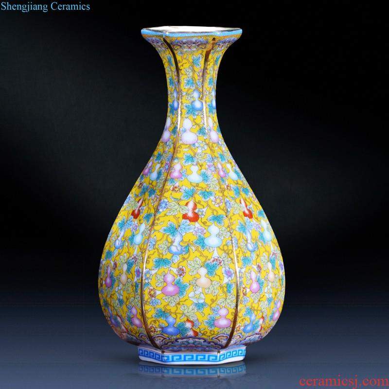 Jingdezhen ceramics Jun porcelain slice open ears ruby red vase Okho spring Chinese domestic act the role ofing handicraft furnishing articles