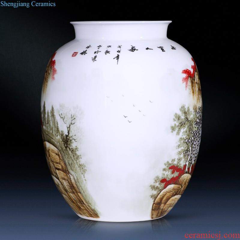 Jingdezhen porcelain ceramic colored enamel large vases, flower arranging landing place new Chinese style home sitting room adornment