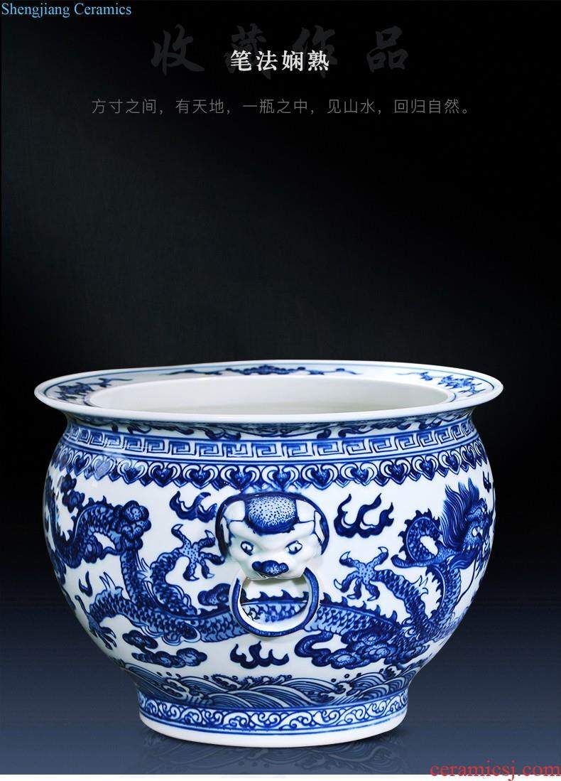 Jingdezhen ceramics hand-painted blue and white porcelain vase general storage jar jar of furnishing articles of new Chinese style household ornaments