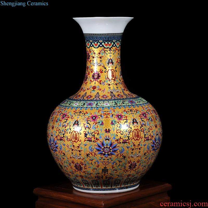 Jingdezhen ceramics vase hand-painted flower arranging medium plum bottle of new Chinese style living room home furnishing articles porcelain