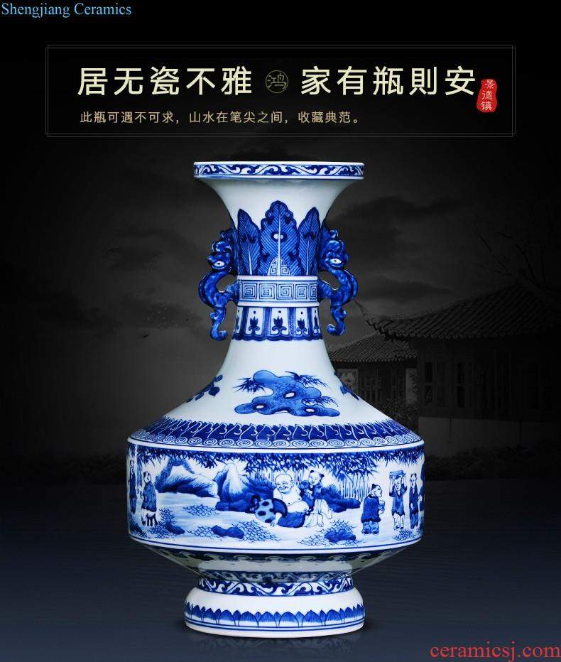 Jingdezhen ceramics general furnishing articles hand-painted storage tank of blue and white porcelain jar of home decoration porcelain jar tea pot