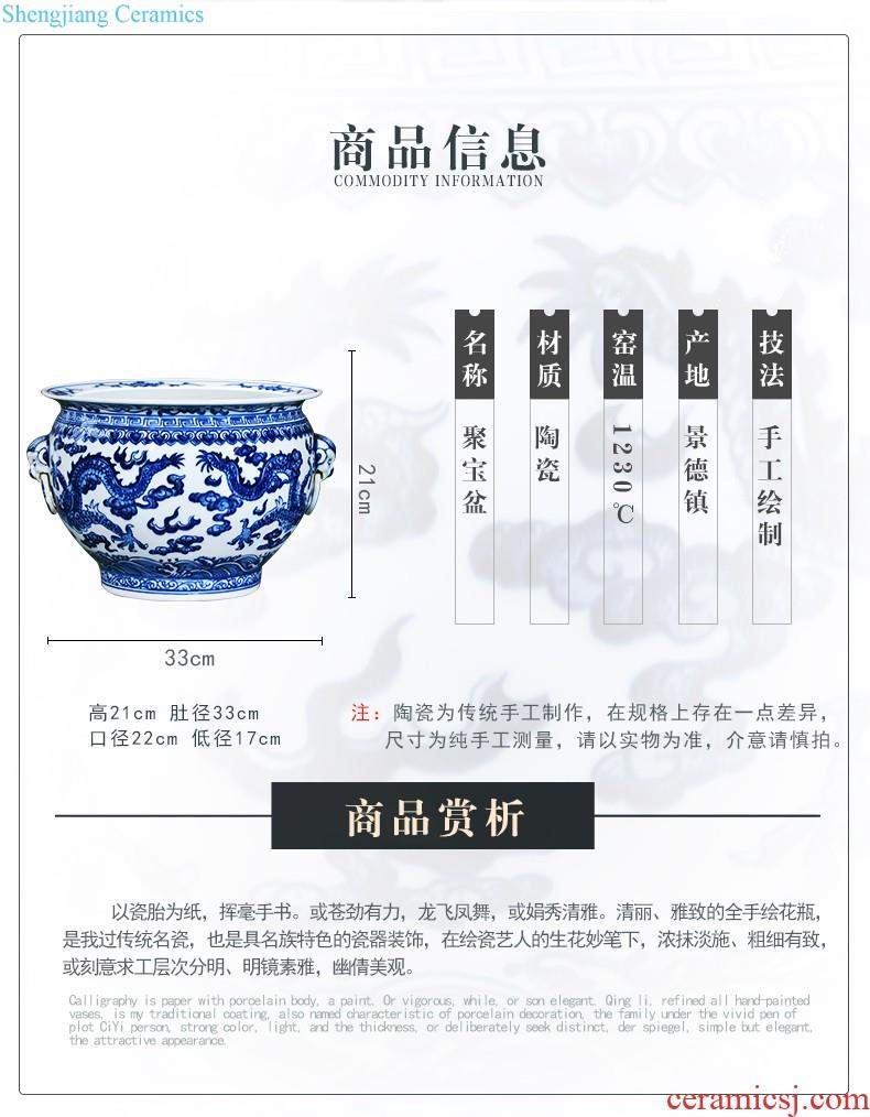 Jingdezhen ceramics hand-painted blue and white porcelain vase general storage jar jar of furnishing articles of new Chinese style household ornaments