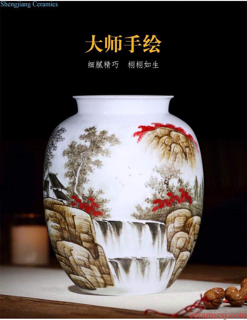 Jingdezhen porcelain ceramic colored enamel large vases, flower arranging landing place new Chinese style home sitting room adornment