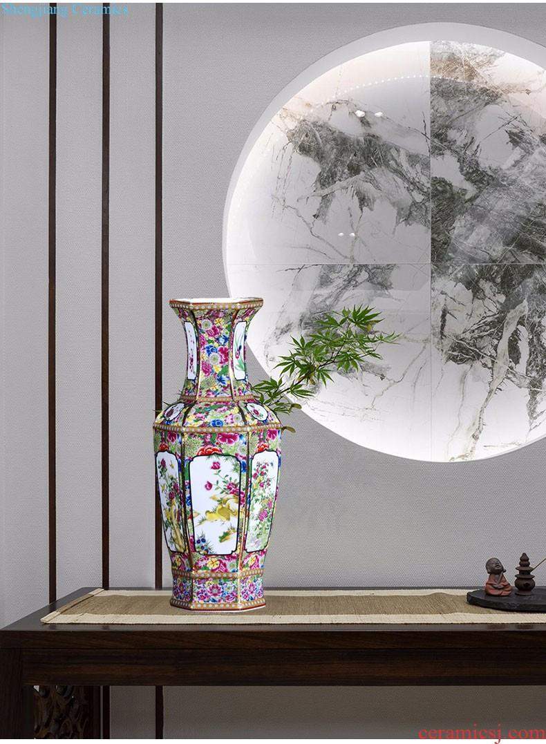 Jingdezhen porcelain ceramic hand-painted porcelain youligong gourd flower vase is placed the new Chinese style household ornaments