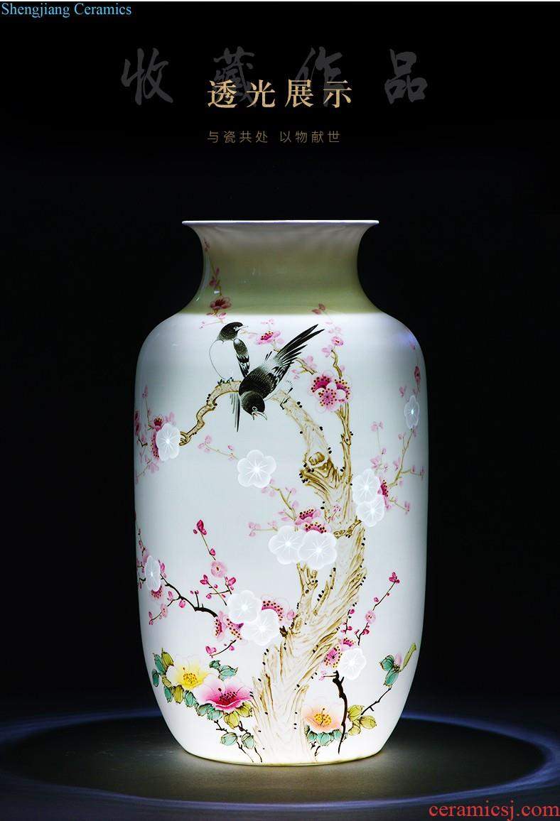 Jingdezhen ceramics hand-painted big vase furnishing articles large sitting room ground quiver TV ark decorative arts and crafts