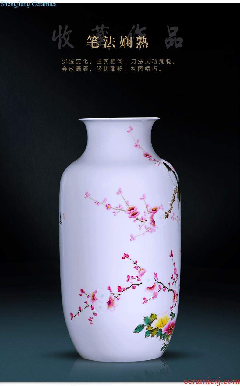 Jingdezhen ceramics hand-painted big vase furnishing articles large sitting room ground quiver TV ark decorative arts and crafts