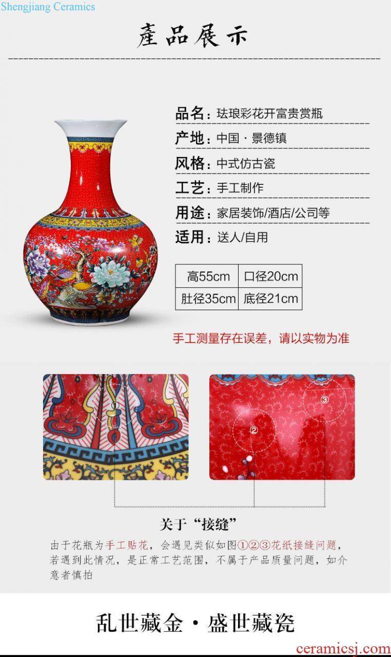 Jingdezhen ceramics archaize large blue and white porcelain vase flower arranging, furnishing articles sitting room of new Chinese style household decorations