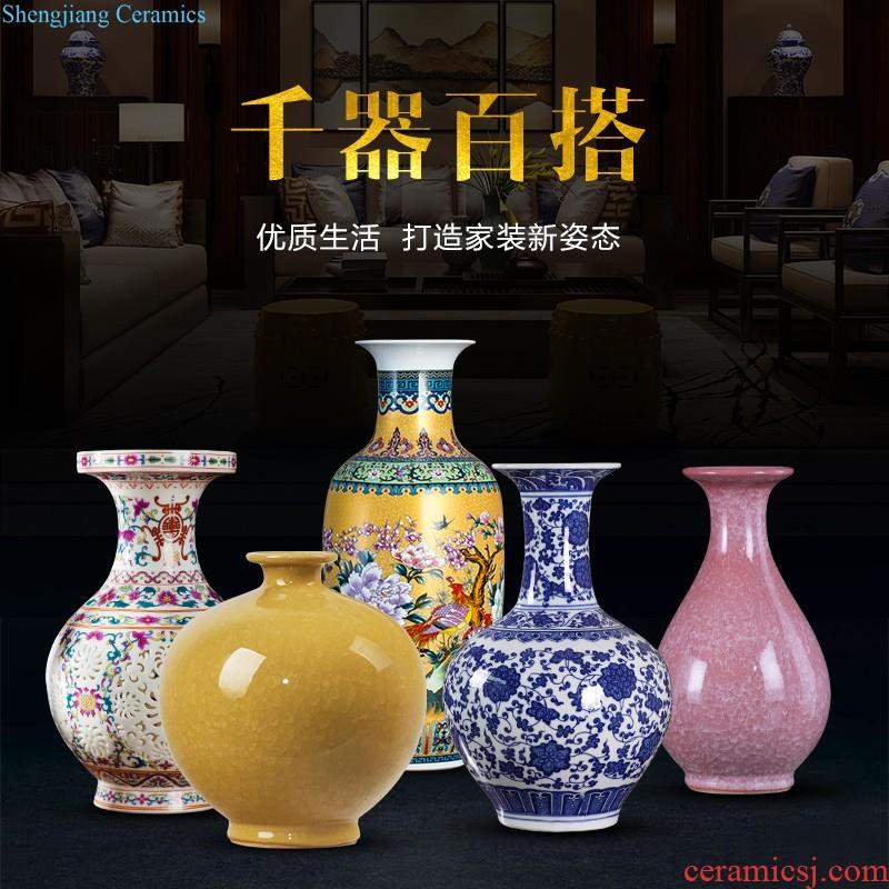 Jingdezhen ceramics vases, flower arranging famille rose porcelain furnishing articles sitting room TV ark of Chinese style household decorative arts and crafts