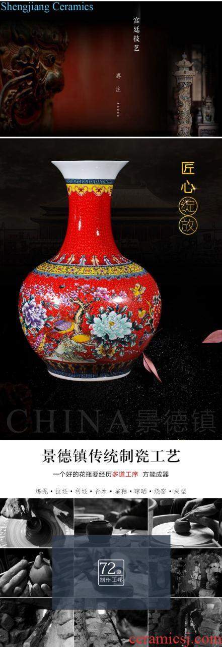 Jingdezhen ceramics archaize large blue and white porcelain vase flower arranging, furnishing articles sitting room of new Chinese style household decorations