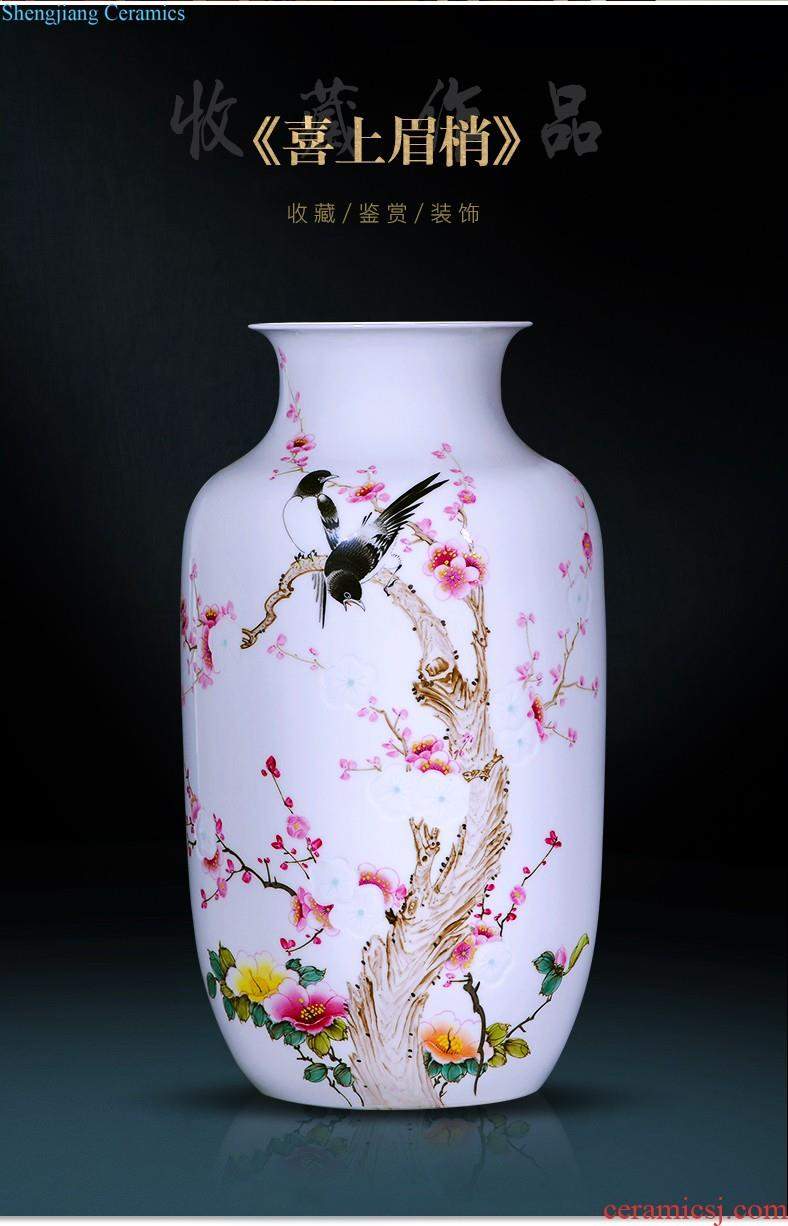 Jingdezhen ceramics hand-painted big vase furnishing articles large sitting room ground quiver TV ark decorative arts and crafts