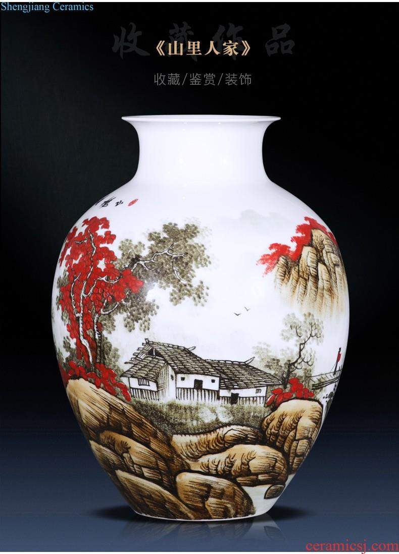 Jingdezhen ceramics vase furnishing articles sitting room ground vase large-sized hand-painted porcelain hotel club house sitting room adornment