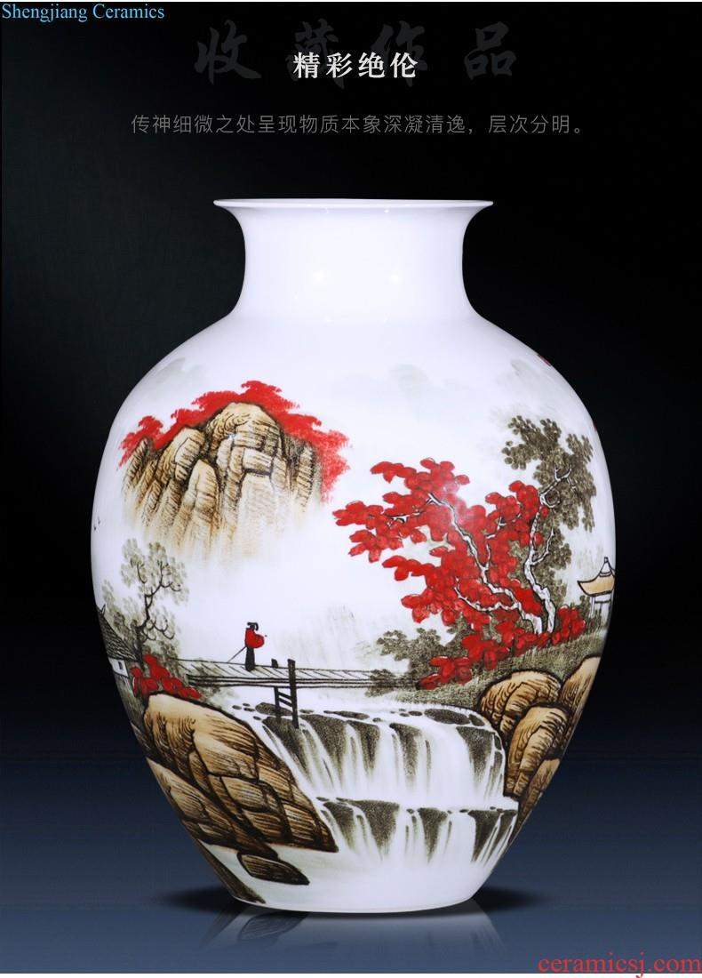 Jingdezhen ceramics vase furnishing articles sitting room ground vase large-sized hand-painted porcelain hotel club house sitting room adornment