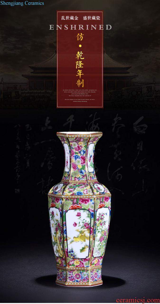 Jingdezhen porcelain ceramic hand-painted porcelain youligong gourd flower vase is placed the new Chinese style household ornaments