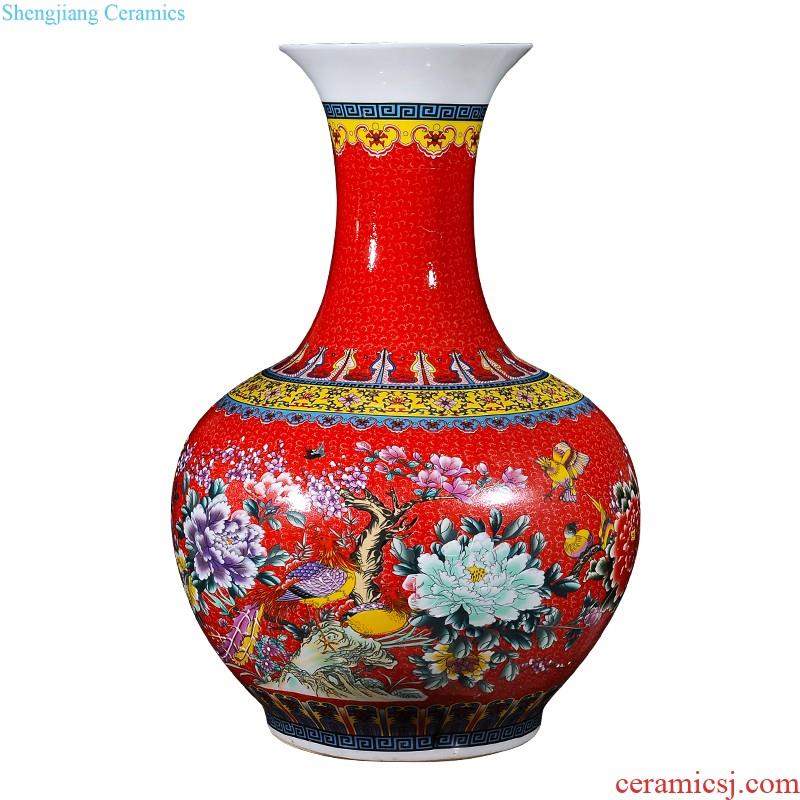 Jingdezhen ceramics archaize large blue and white porcelain vase flower arranging, furnishing articles sitting room of new Chinese style household decorations