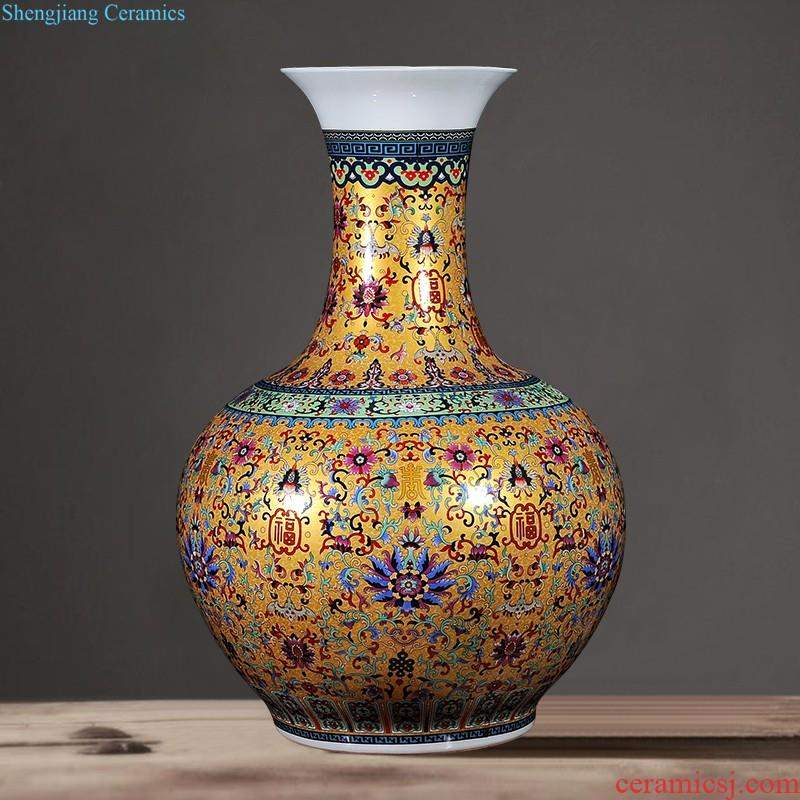 Jingdezhen ceramics vase hand-painted flower arranging medium plum bottle of new Chinese style living room home furnishing articles porcelain