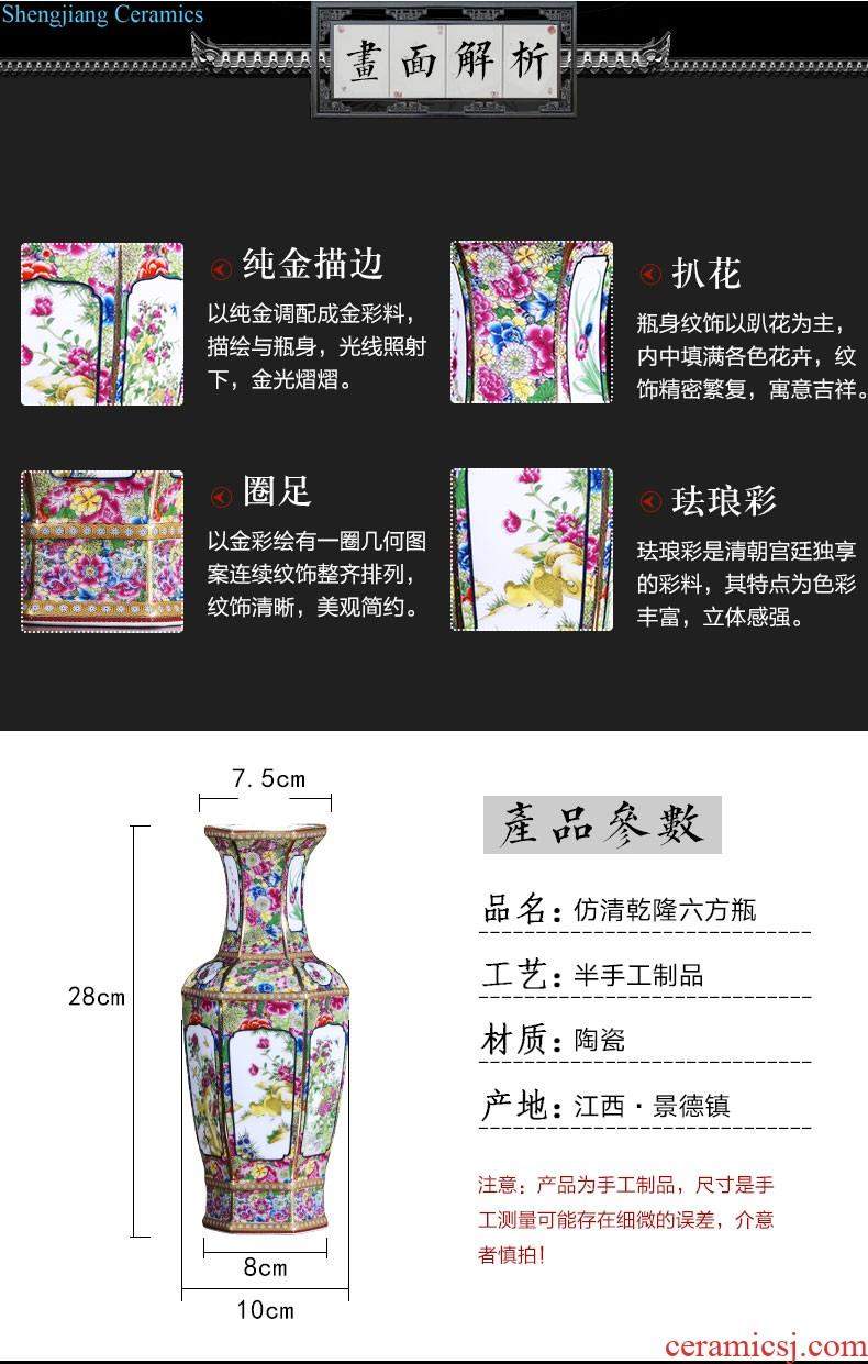 Jingdezhen porcelain ceramic hand-painted porcelain youligong gourd flower vase is placed the new Chinese style household ornaments