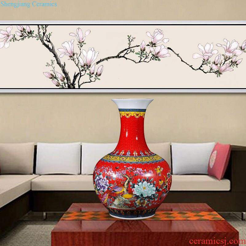 Jingdezhen ceramics archaize large blue and white porcelain vase flower arranging, furnishing articles sitting room of new Chinese style household decorations