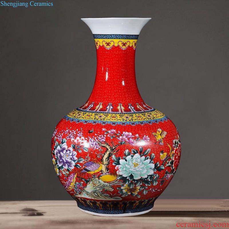 Jingdezhen ceramics archaize large blue and white porcelain vase flower arranging, furnishing articles sitting room of new Chinese style household decorations