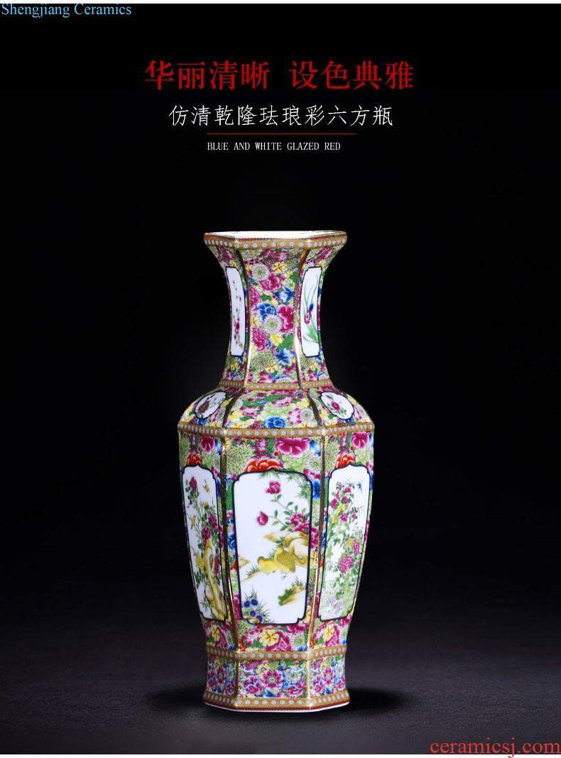 Jingdezhen porcelain ceramic hand-painted porcelain youligong gourd flower vase is placed the new Chinese style household ornaments