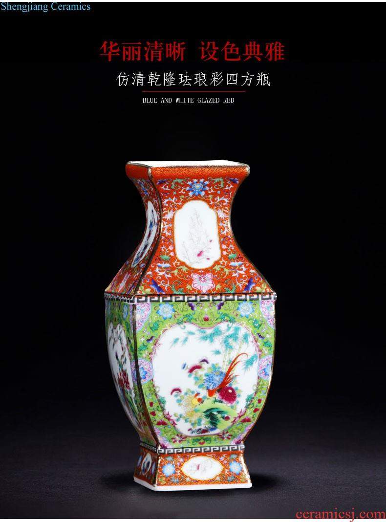 Jingdezhen ceramic furnishing articles hand-painted porcelain kiln tank cylinder tortoise new Chinese style home sitting room adornment ornament