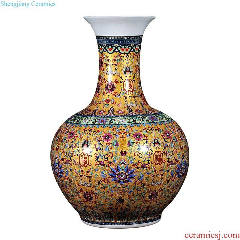 Jingdezhen ceramics vase hand-painted flower arranging medium plum bottle of new Chinese style living room home furnishing articles porcelain