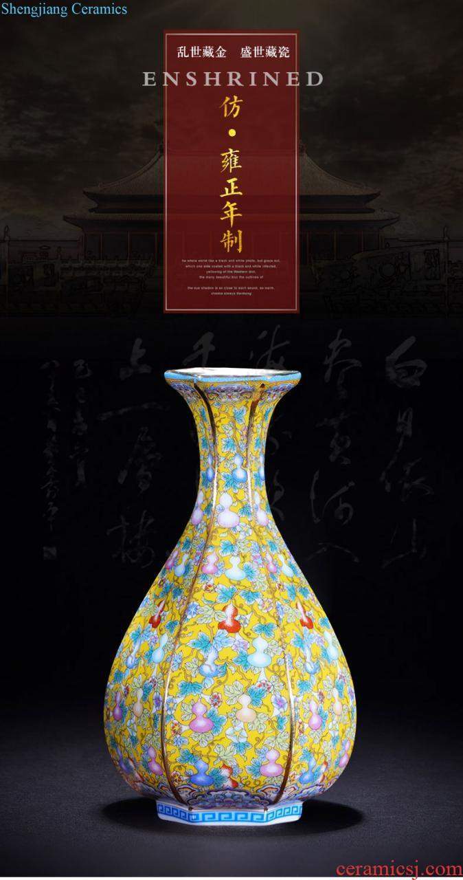 Jingdezhen ceramics Jun porcelain slice open ears ruby red vase Okho spring Chinese domestic act the role ofing handicraft furnishing articles