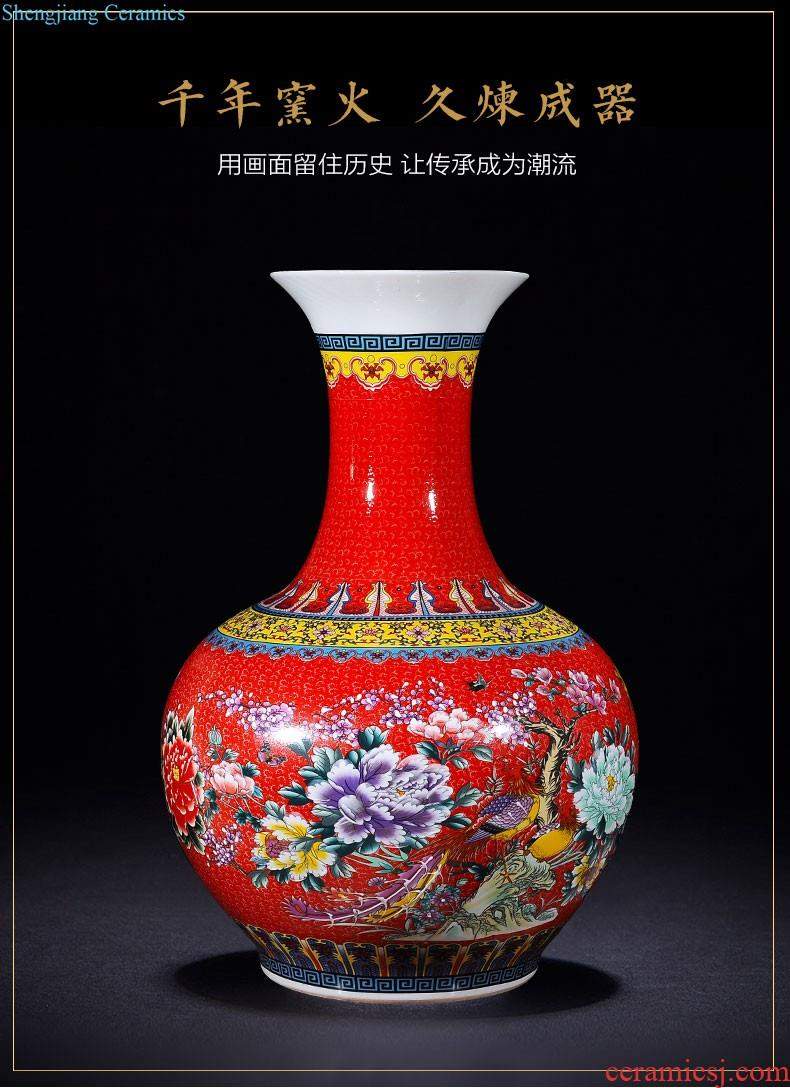 Jingdezhen ceramics archaize large blue and white porcelain vase flower arranging, furnishing articles sitting room of new Chinese style household decorations