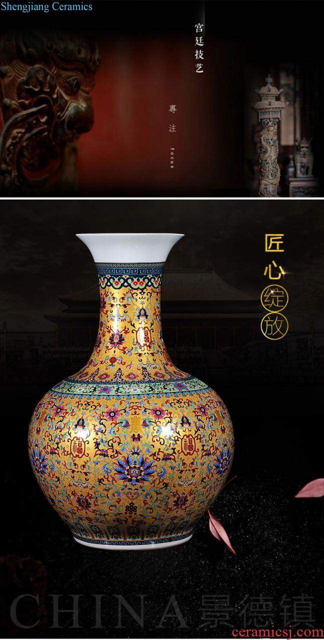 Jingdezhen ceramics vase hand-painted flower arranging medium plum bottle of new Chinese style living room home furnishing articles porcelain