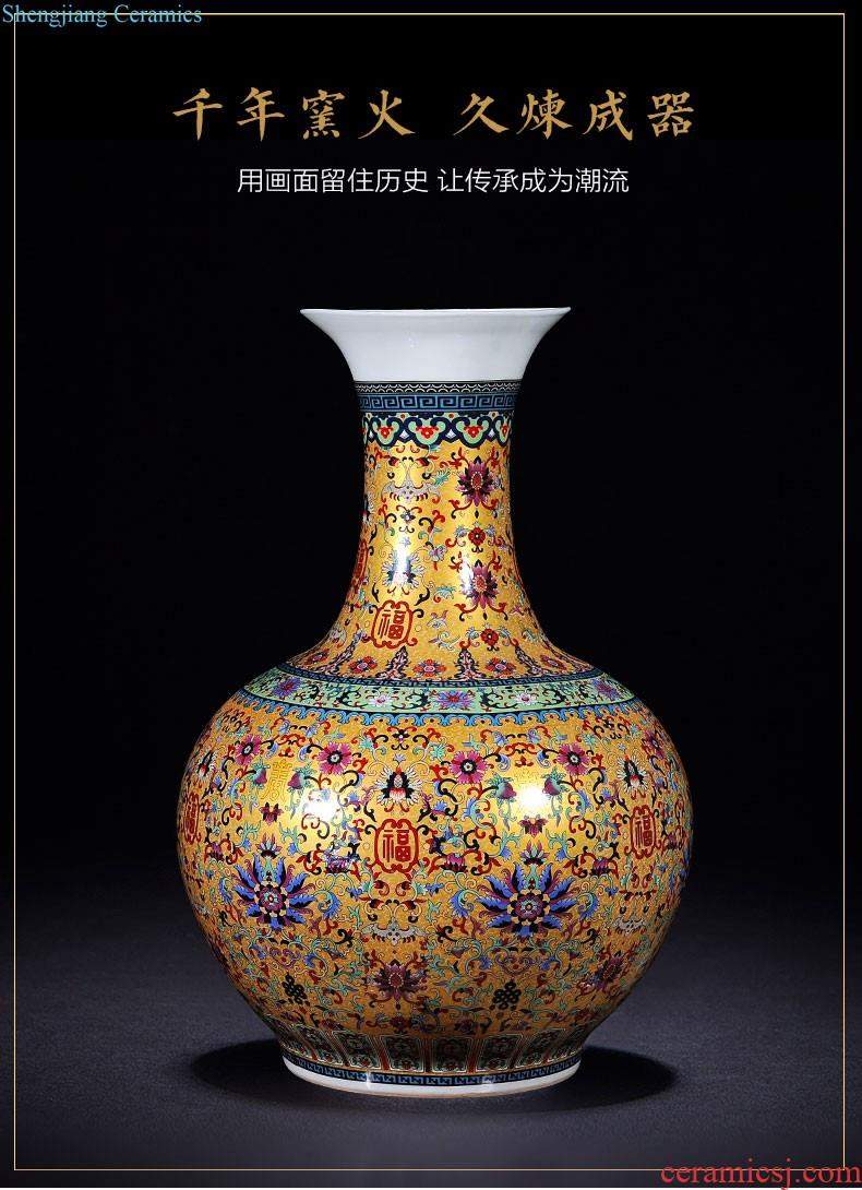 Jingdezhen ceramics vase hand-painted flower arranging medium plum bottle of new Chinese style living room home furnishing articles porcelain