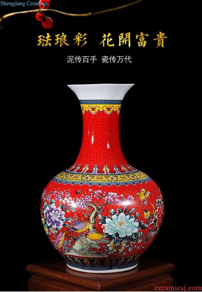 Jingdezhen ceramics archaize large blue and white porcelain vase flower arranging, furnishing articles sitting room of new Chinese style household decorations