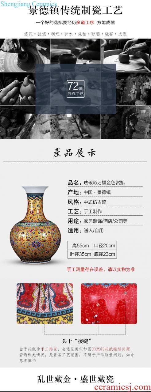 Jingdezhen ceramics vase hand-painted flower arranging medium plum bottle of new Chinese style living room home furnishing articles porcelain