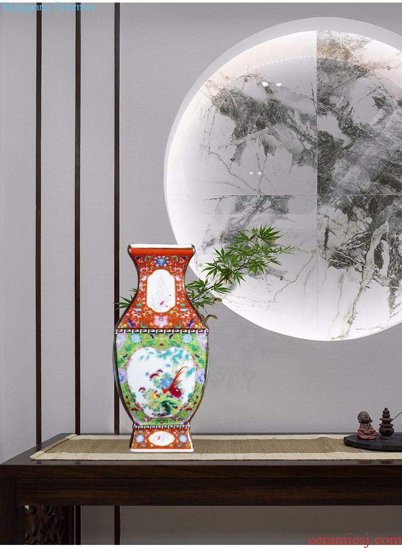 Jingdezhen ceramic furnishing articles hand-painted porcelain kiln tank cylinder tortoise new Chinese style home sitting room adornment ornament