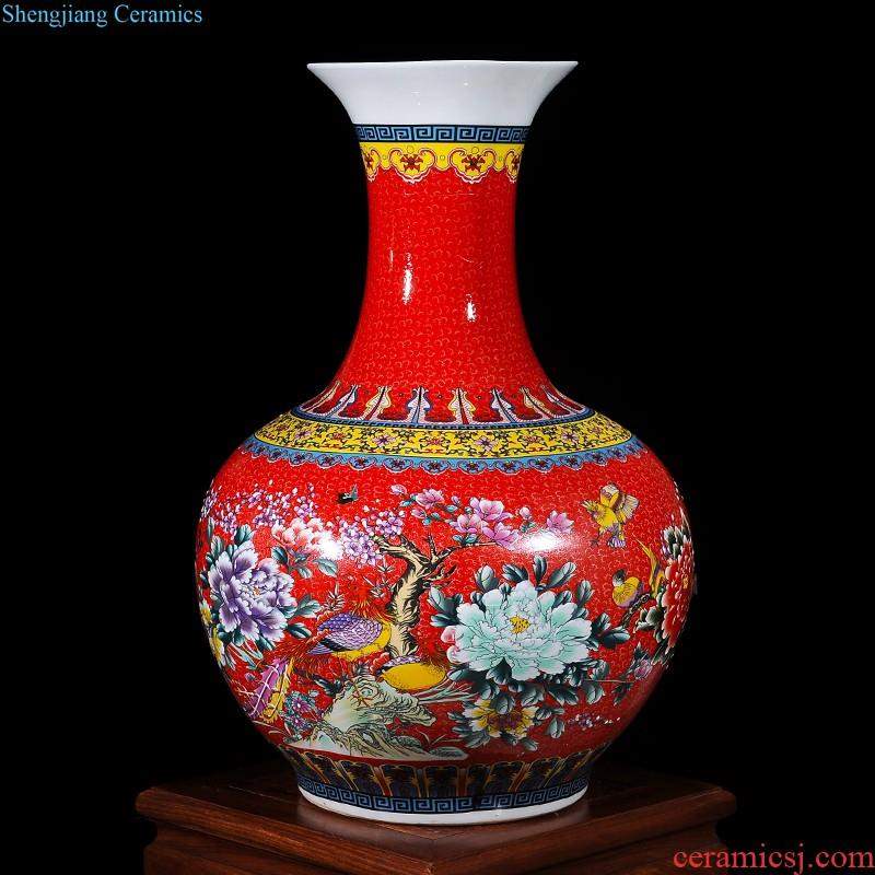 Jingdezhen ceramics archaize large blue and white porcelain vase flower arranging, furnishing articles sitting room of new Chinese style household decorations