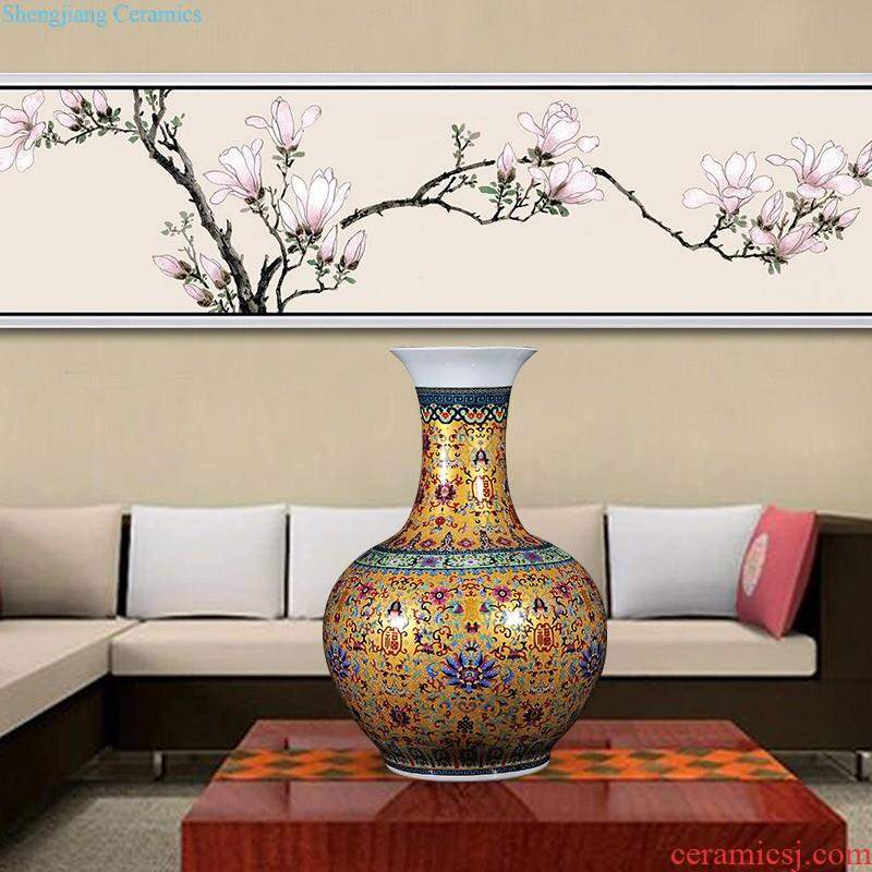 Jingdezhen ceramics vase hand-painted flower arranging medium plum bottle of new Chinese style living room home furnishing articles porcelain