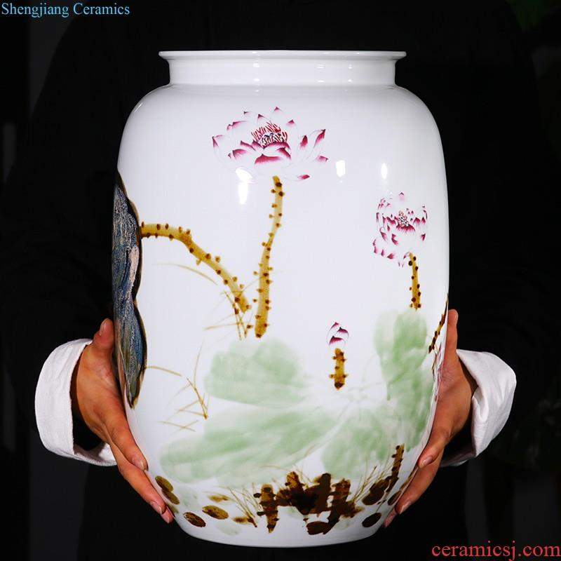 Jingdezhen ceramics ruby red vase flower arranging place new sitting room adornment cabinet decoration of Chinese style household porcelain