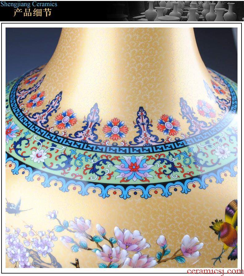 Jingdezhen ceramics vases, flower arranging famille rose porcelain furnishing articles sitting room TV ark of Chinese style household decorative arts and crafts