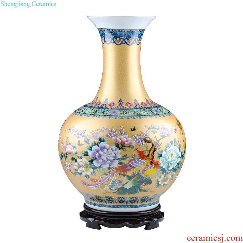 Jingdezhen ceramics vases, flower arranging famille rose porcelain furnishing articles sitting room TV ark of Chinese style household decorative arts and crafts