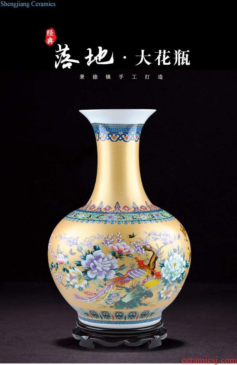 Jingdezhen ceramics vases, flower arranging famille rose porcelain furnishing articles sitting room TV ark of Chinese style household decorative arts and crafts