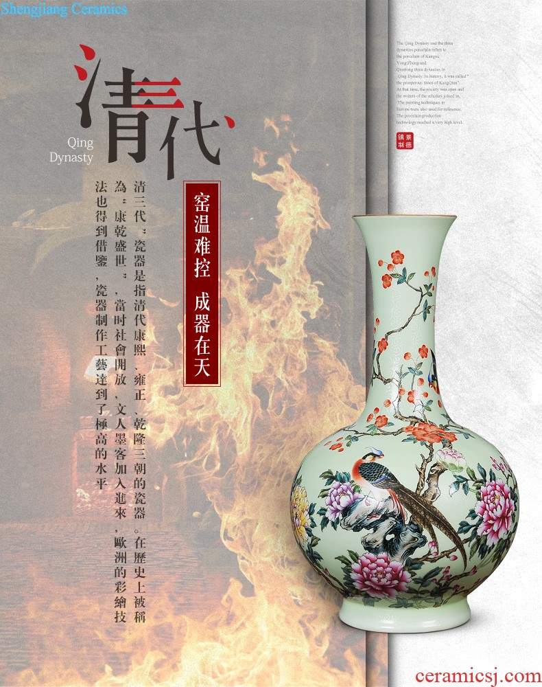 Jingdezhen blue and white porcelain vases, pottery and porcelain furnishing articles imitation qing yongzheng maintain nine peach olive bottle of home sitting room adornment