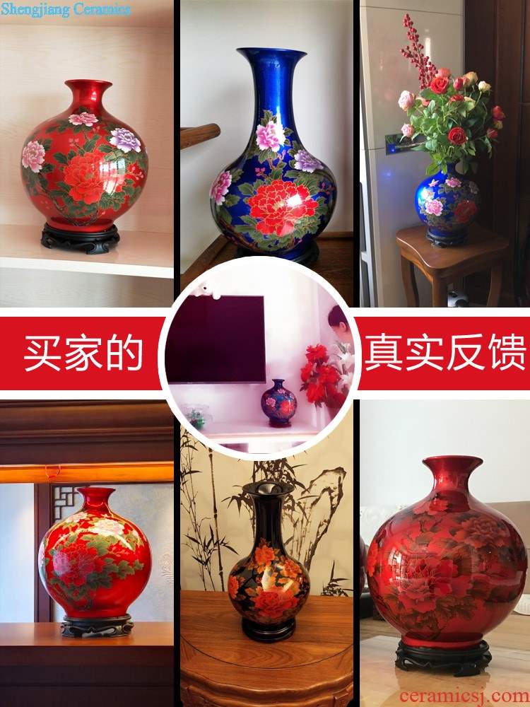 Archaize of jingdezhen ceramics enamel color floret bottle of flower arranging Chinese rich ancient frame sitting room adornment household furnishing articles